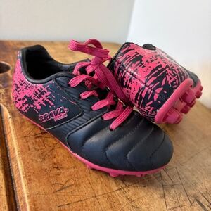 Brava Black Pink Soccer Cleats Toddler Girls 10 excellent preworn condition